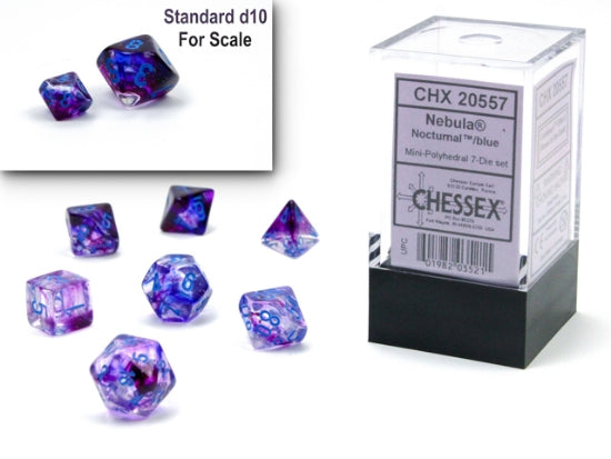 Chessex Mini Polyhedral 7-Die Set Nebula Nocturnal/Blue