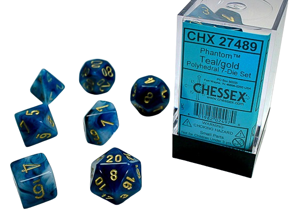 Chessex Polyhedral 7-Die Set Phantom Teal/Gold