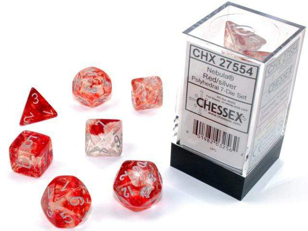 Chessex Polyhedral 7-Die Set Nebula Red/Silver