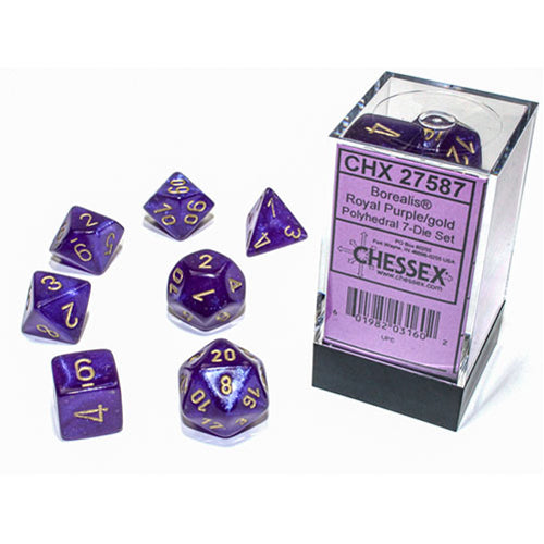 Chessex Polyhedral 7-Die Set Borealis Royal Purple/Gold