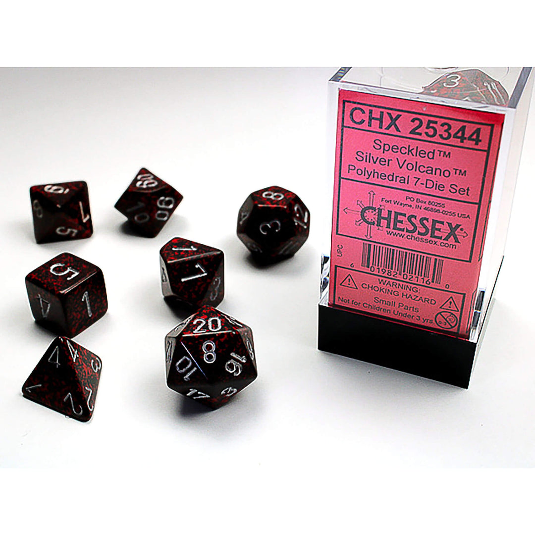 Chessex Polyhedral 7-Die Set Speckled Silver Volcano